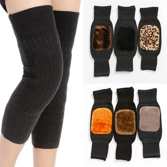 1 Pair Unisex Women Men’s Cashmere Wool Knee Brace Pads | Winter Warm Thermal Knee Warmers Velvet Knee Protector (Random Color)