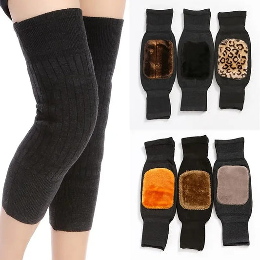 1 Pair Unisex Women Men’s Cashmere Wool Knee Brace Pads | Winter Warm Thermal Knee Warmers Velvet Knee Protector (Random Color)